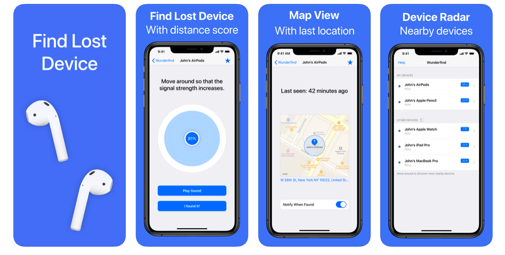 Find your Airpods through find my device app