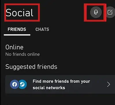 Social menu on the Xbox app