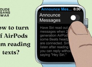 How to turn off airpods from reading texts